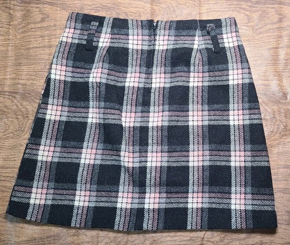 Y2K Style Schoolgirl Wool Blend Plaid Mini Skirt Twee Old Money Preppy SZ 3